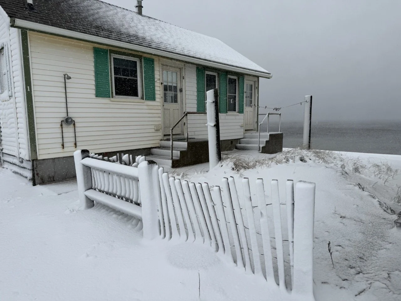 snow on beach point