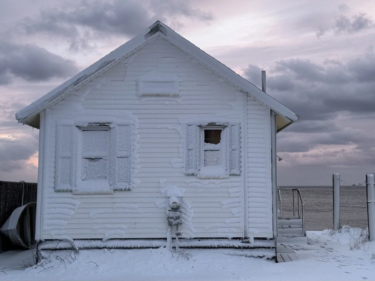 snowy cottage